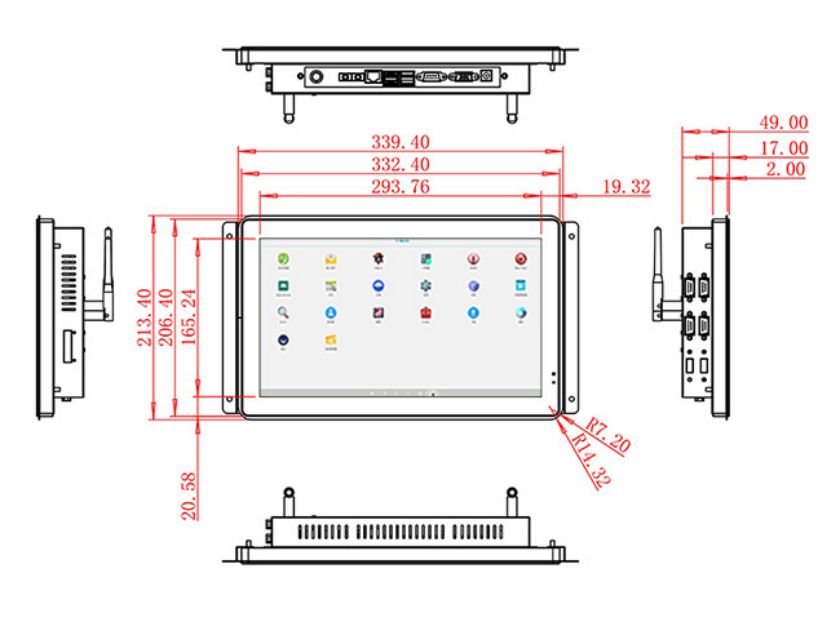 จอ LCD Android แบบกรอบเปิดขนาด 13.3 นิ้ว