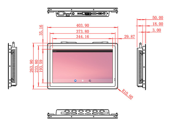 จอ LCD Android แบบกรอบเปิดขนาด 15.6 นิ้ว เกรดอุตสาหกรรม