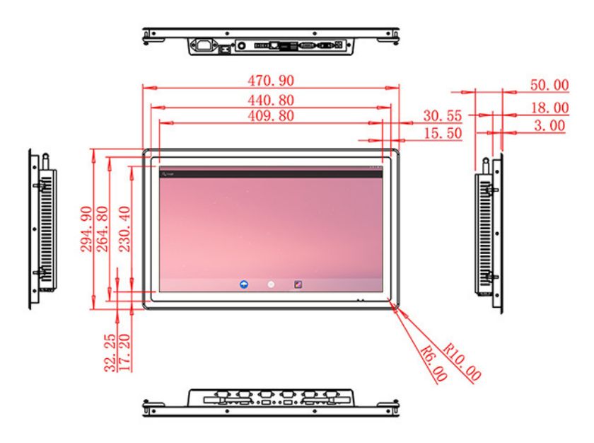 จอ LCD Android แบบกรอบเปิดขนาด 18.5 นิ้ว เกรดอุตสาหกรรม