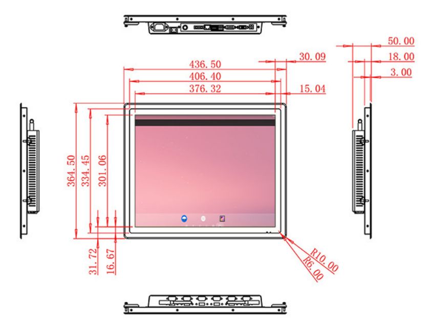 จอ LCD Android แบบกรอบเปิดขนาด 19 นิ้ว เกรดอุตสาหกรรม