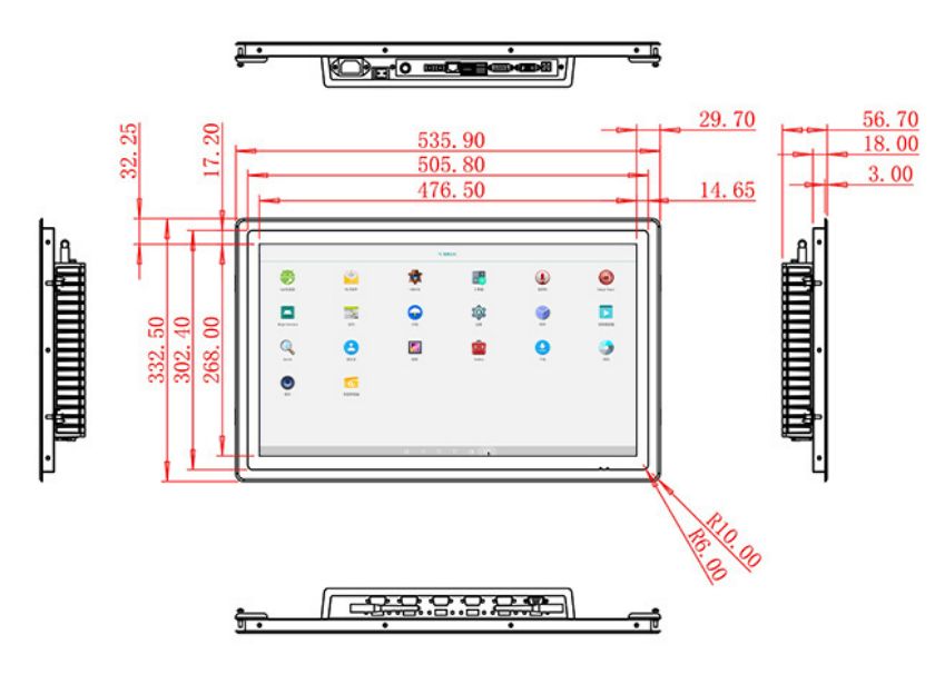 จอ LCD Android แบบกรอบเปิดขนาด 21.5 นิ้ว