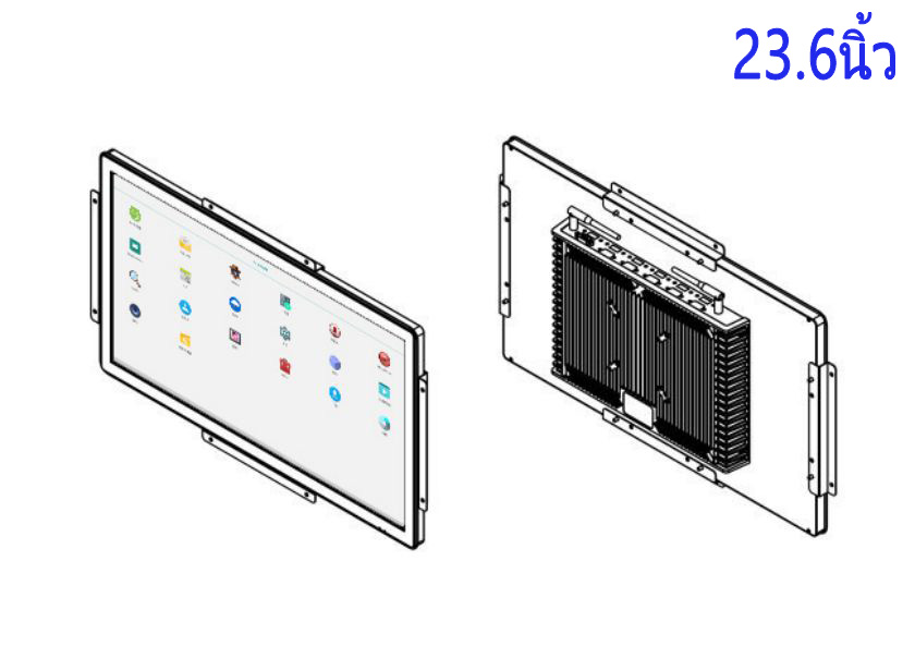 จอ LCD Android แบบกรอบเปิดขนาด 23.6 นิ้ว เกรดอุตสาหกรรม