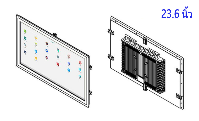 จอ LCD Android แบบกรอบเปิดขนาด 23.6 นิ้ว เกรดอุตสาหกรรม