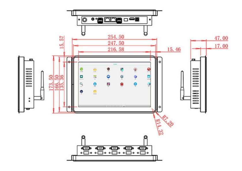 จอ LCD Android แบบติดเรียบขนาด 10.1 นิ้ว