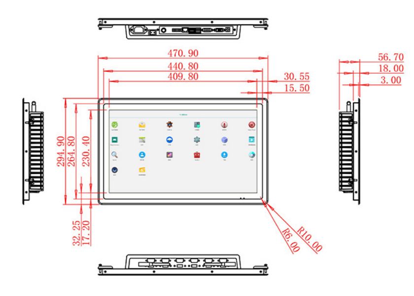 จอ LCD Android แบบติดเรียบขนาด 18.5 นิ้ว