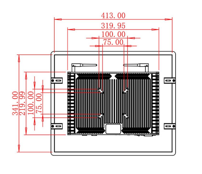 จอ LCD Android แบบติดเรียบขนาด 19 นิ้ว