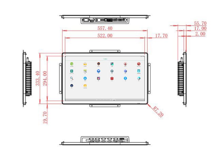 จอ LCD Android แบบติดเรียบขนาด 23.6 นิ้ว