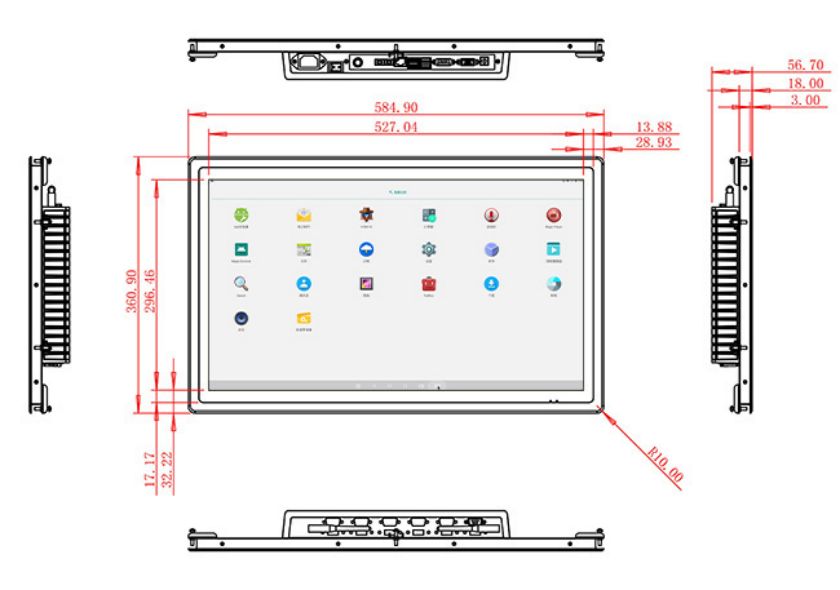 จอ LCD Android แบบติดเรียบขนาด 23.8 นิ้ว