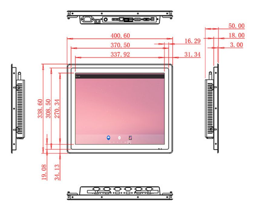 จอ LCD Android แบบฝังขนาด 17 นิ้ว