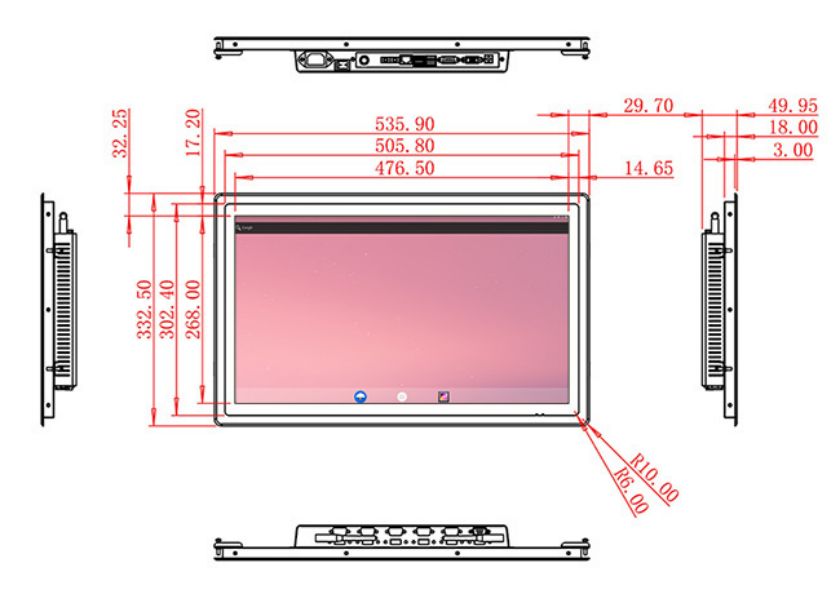 จอ LCD Android แบบฝังขนาด21.5 นิ้ว