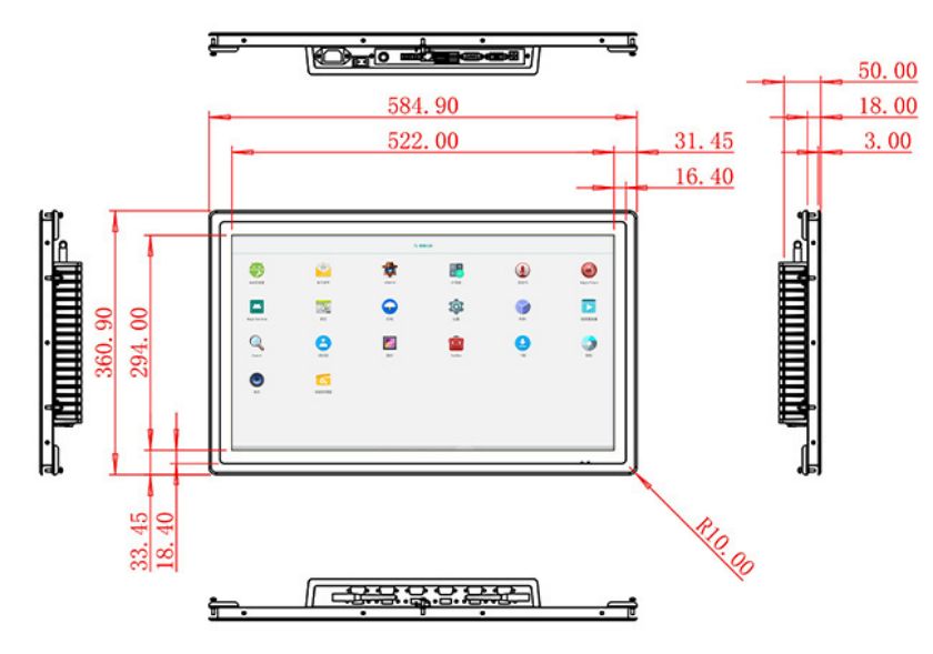 จอ LCD Android แบบฝังขนาด23.6 นิ้ว