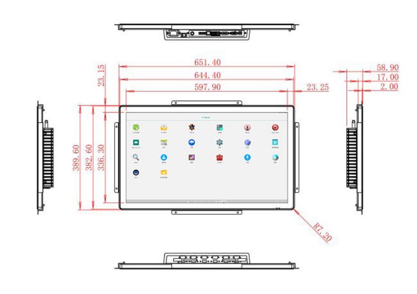 จอ LCD Android แบบฝังขนาด27 นิ้ว