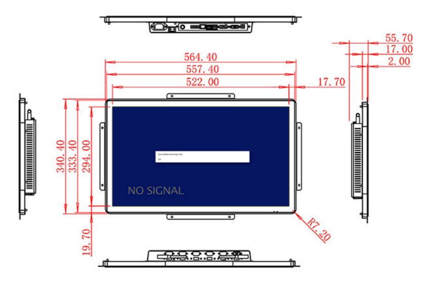 จอ LCD แบบกรอบเปิด 23.6 นิ้ว