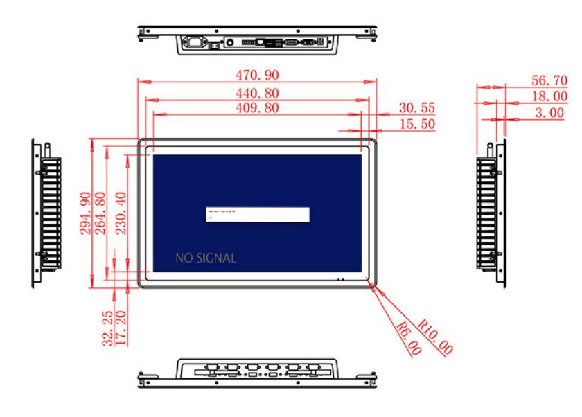 จอ LCD แบบติดเรียบระดับอุตสาหกรรม 18.5 นิ้ว