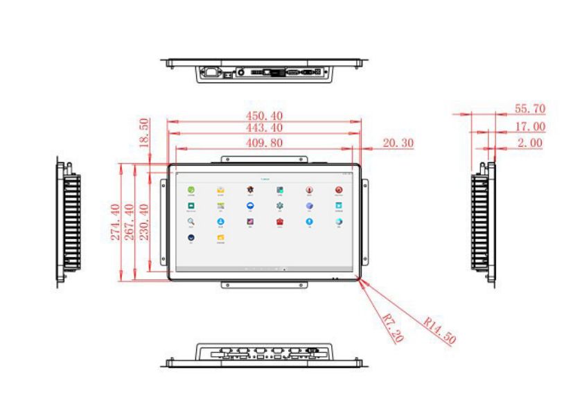 ราคาจอ LCD Android แบบกรอบเปิดขนาด 18.5 นิ้ว