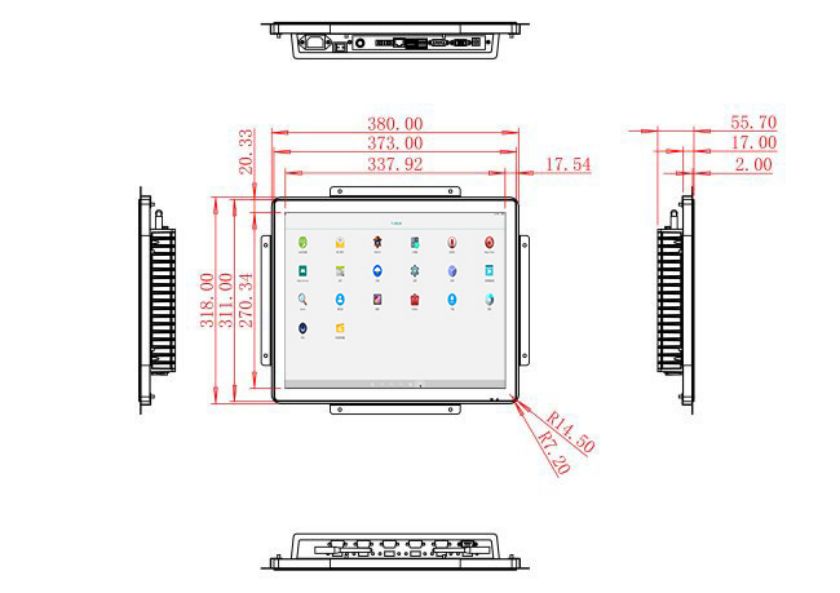 ราคาจอ LCD Android แบบฝังขนาด 17นิ้ว