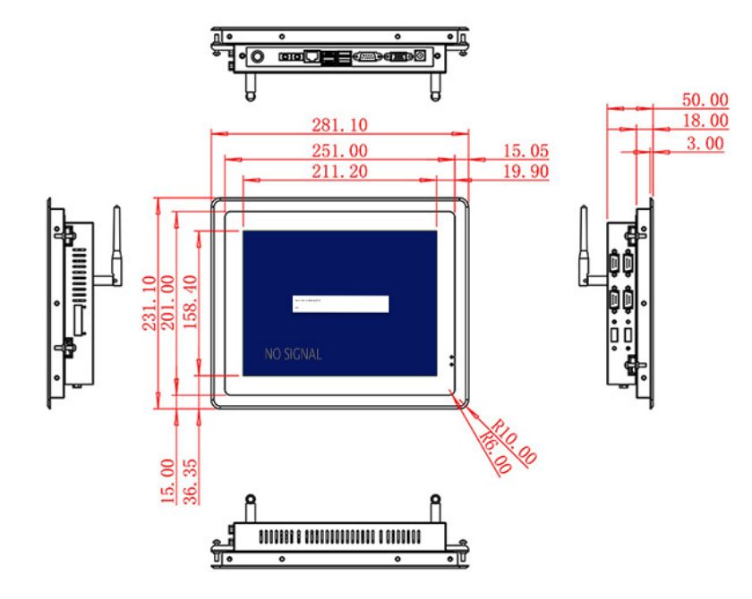 ราคาจอ LCD แบบกรอบเปิด 10.4 นิ้ว