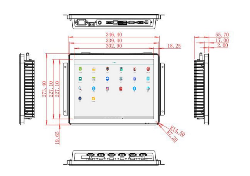 โรงงานจอ LCD Android แบบกรอบเปิดขนาด 15นิ้ว