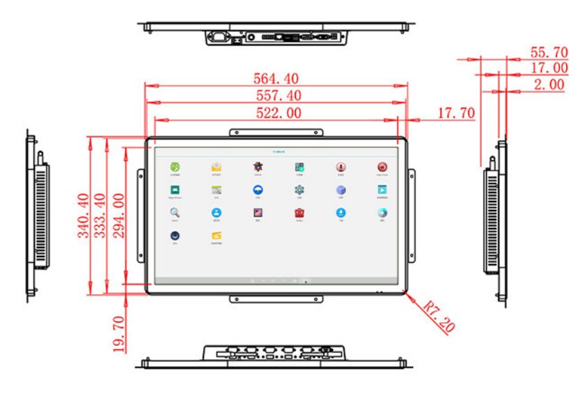 โรงงานจอ LCD Android แบบกรอบเปิดขนาด 23.6 นิ้ว